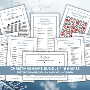 Christmas Games Printable, Digital Christmas Games Bundle, Printable Christmas Games, Christmas Party Games, Holiday Party Games