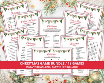 Christmas Party Games, Christmas Game Bundle, Family Christmas Games, Christmas Printable Games, Christmas Trivia, Christmas Printables