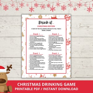 Christmas Drink if Game, Christmas Drinking Game, Christmas Party Game, Christmas Adult Drinking Game, Drink if Christmas Edition