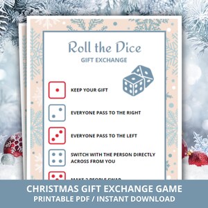 Christmas Gift Exchange Game, Christmas Gift Exchange Dice Game, Roll The Dice Gift Exchange Game, Office Party Game, Holiday Party Game