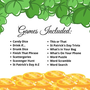 Printable St Patrick's Day Game Bundle, St Patrick Day Games, St. Patrick's Party Games, St Patrick Day Games For Kids, St Patty's Day Games image 4