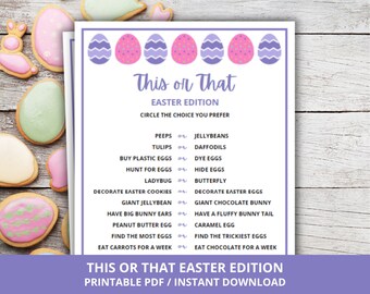 Easter This Or That Game, Easter Would You Rather, This Or That Easter Edition, Easter Party Game, Fun Easter Activity