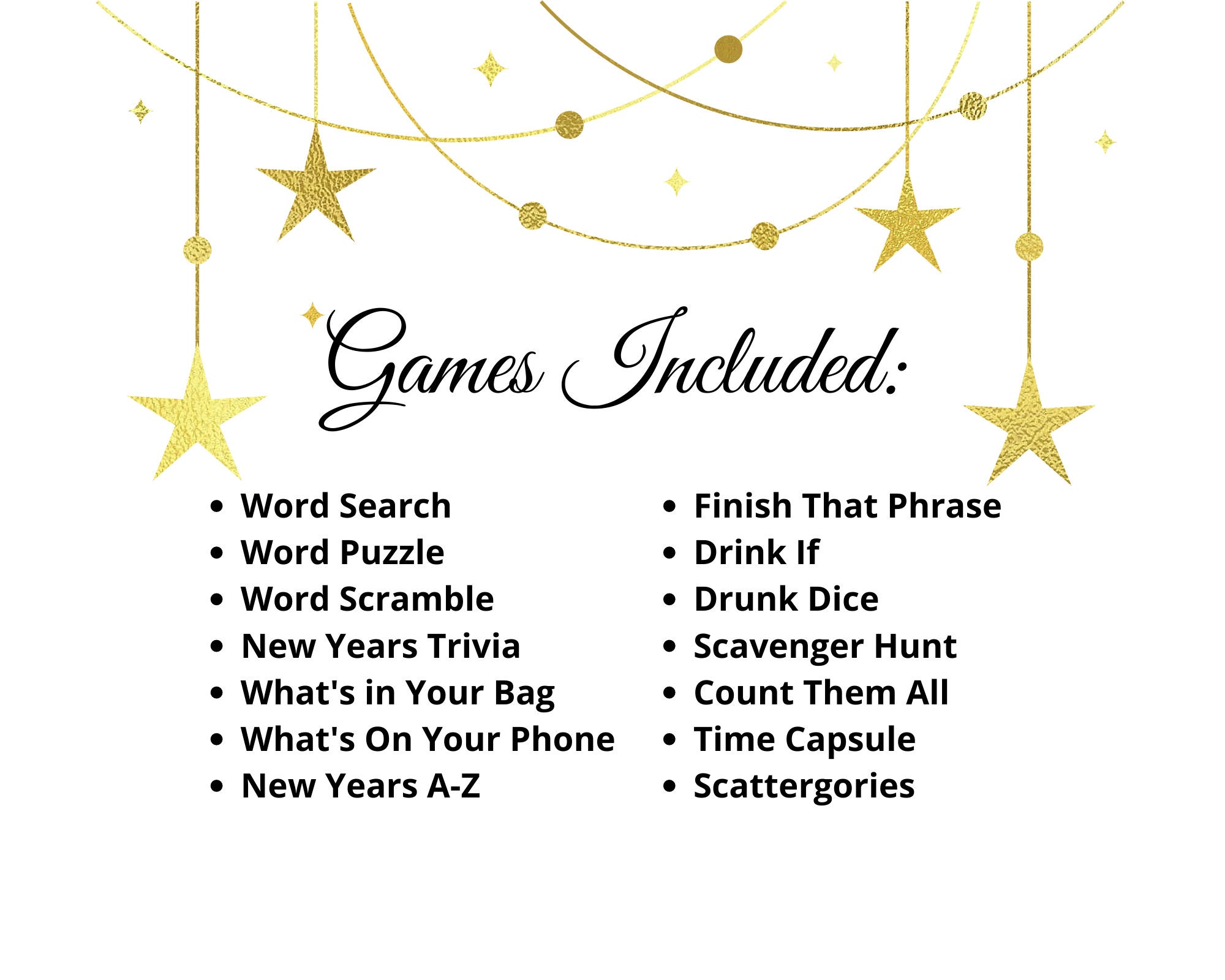 New Years Games Printable, New Years Party Games, New Years Drinking ...