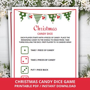 Christmas Candy Dice Candy, Candy Dice Christmas Edition, Christmas Pass The Candy Game, Christmas Games for Kids, Christmas Candy Game