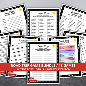 Road Trip Games, Road Trip Activity Pack, Printable Road Trip Games for Kids, Travel Games, Printable Travel Packet, Car Games for Kids