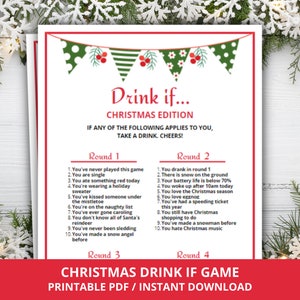 Christmas Drink If Game, Christmas Party Games, Drink if Christmas Edition, Adult Drinking Games, Christmas Printable Games, Game for Adults