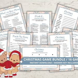 Christmas Game Bundle, Holiday Games, Christmas Games Printable, Kids Christmas Games, Christmas Party Games, Christmas Activities for Kids