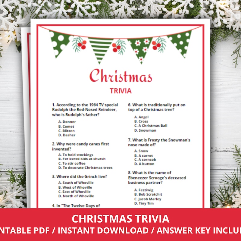 Christmas Games Printable Etsy