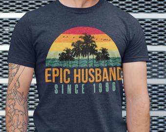 29th wedding anniversary gift for him: Epic Husband Since 1996 shirt, 29 years married for a spouse, matching shirts for a couple