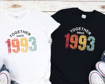 30th anniversary gifts for Husband and Wife: Together Since 1993 shirt, 30 years together Anniversary gift for the couple, Gift for Parents