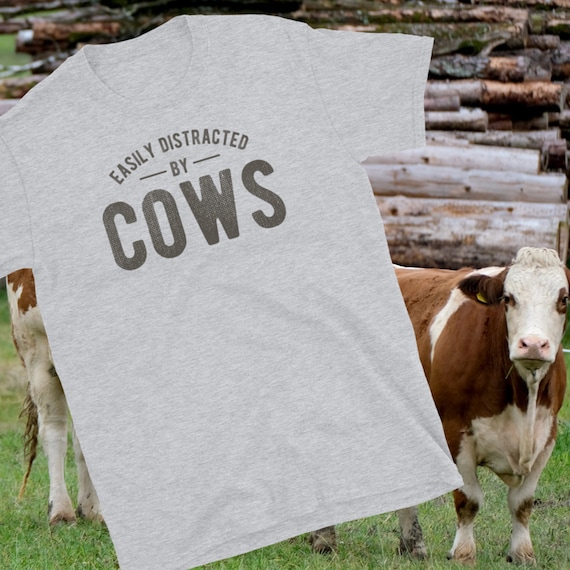 Easily Distracted By Cows T Shirt Cow Men Women Gifts Farmer Easily Distracted By Cows T Shirt Cow Men Women Gifts Farmer