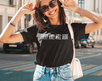 Every knee will bow Unisex T-Shirt for men and women, Christian Apparel for Mom, Dad, Family,  Messianic shirt for him and her
