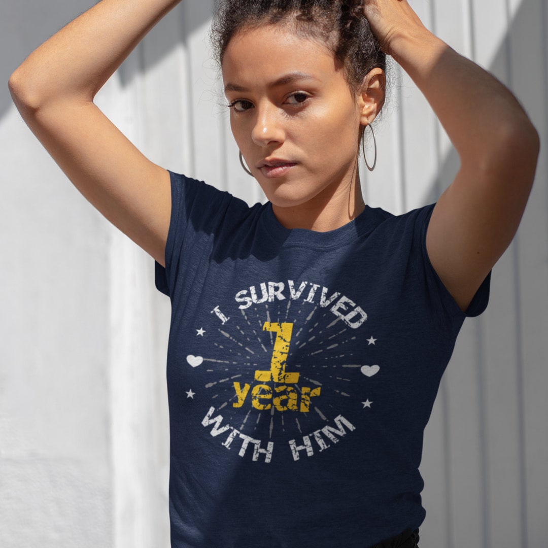 Funny 1st Wedding Anniversary Gifts for Wife I Survived 1 Year With