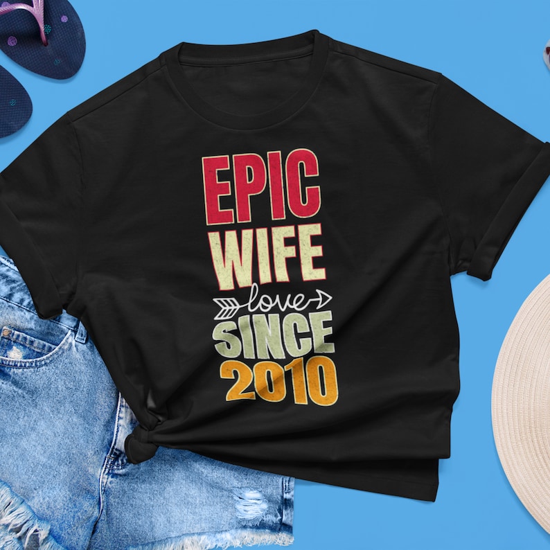11 years married anniversary gift for her Epic Wife Since 2010 11th Wedding Anniversary Gift For Wife T-Shirt