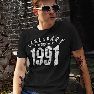 34th Birthday Gift For Women and Men: Legendary Since 1991 Birthday T-Shirt, 34 Years Old Shirt, 34th Birthday Shirt, Born in 1991