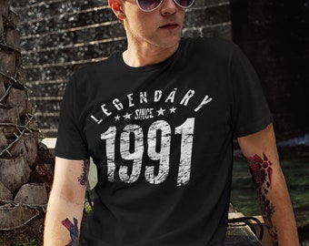 32nd Birthday Gift For Women and Men: Legendary Since 1991 Birthday T-Shirt, 32 Years Old Shirt, 32nd Birthday Shirt, Born in 1991