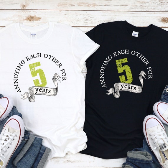 5th Wedding Anniversary T-Shirt 5 Years Of Marriage Gift 5th Wedding Anniversary T-Shirt 5 Years Of Marriage Gift