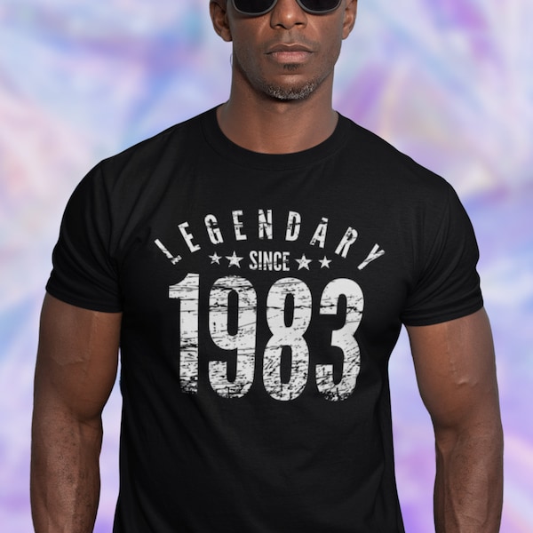 40th Birthday Gift Shirt For Men and Women: Legendary Since 1983 shirt, Born in 1983, turning 40 years old Shirt for him and her