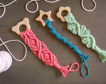 macrame baby teether