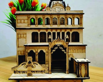 DG-10 Laser Cut Shri Khatushyam Ji Temple 6x6inch Design Vector File - Digital Download