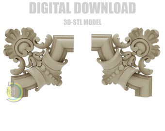 DE-01 Decorative Element For CNC Router Machine, rlf & stl Model For CNC Router Machine - Digital Download