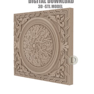 3D PANEL 003 STL 3D model for CNC Router Digital Download image 3