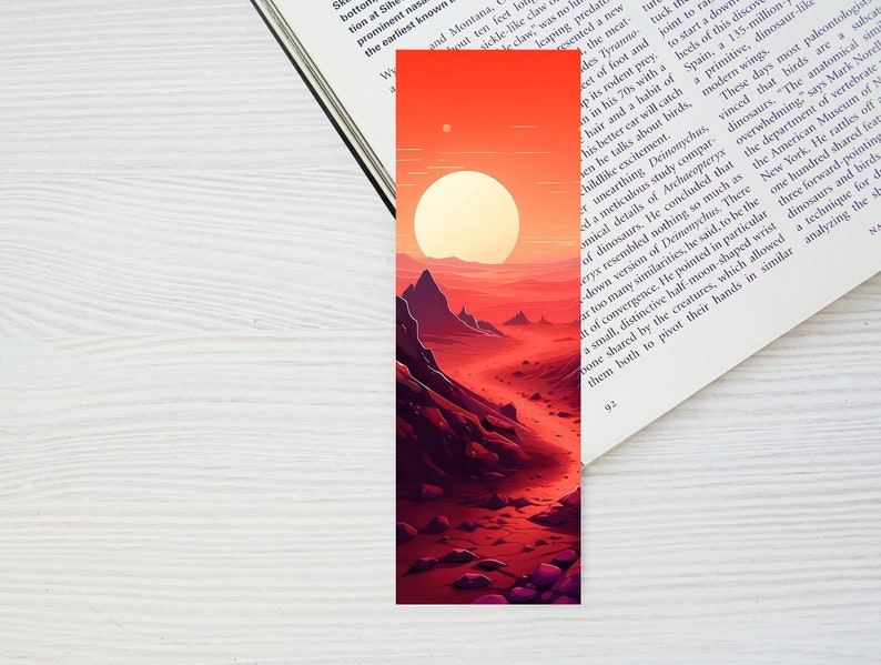 Printable Sci-fi Dune Red Planet Bookmarks 4 Bookmark Set Mars Fantasy ...