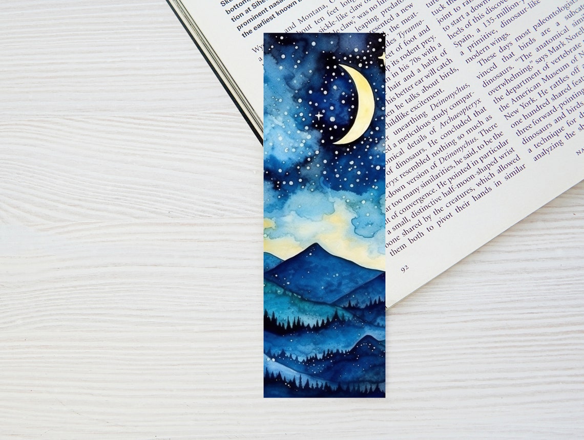 Printable Starry Night Bookmarks 4 Bookmark Set Unique Bookmark ...
