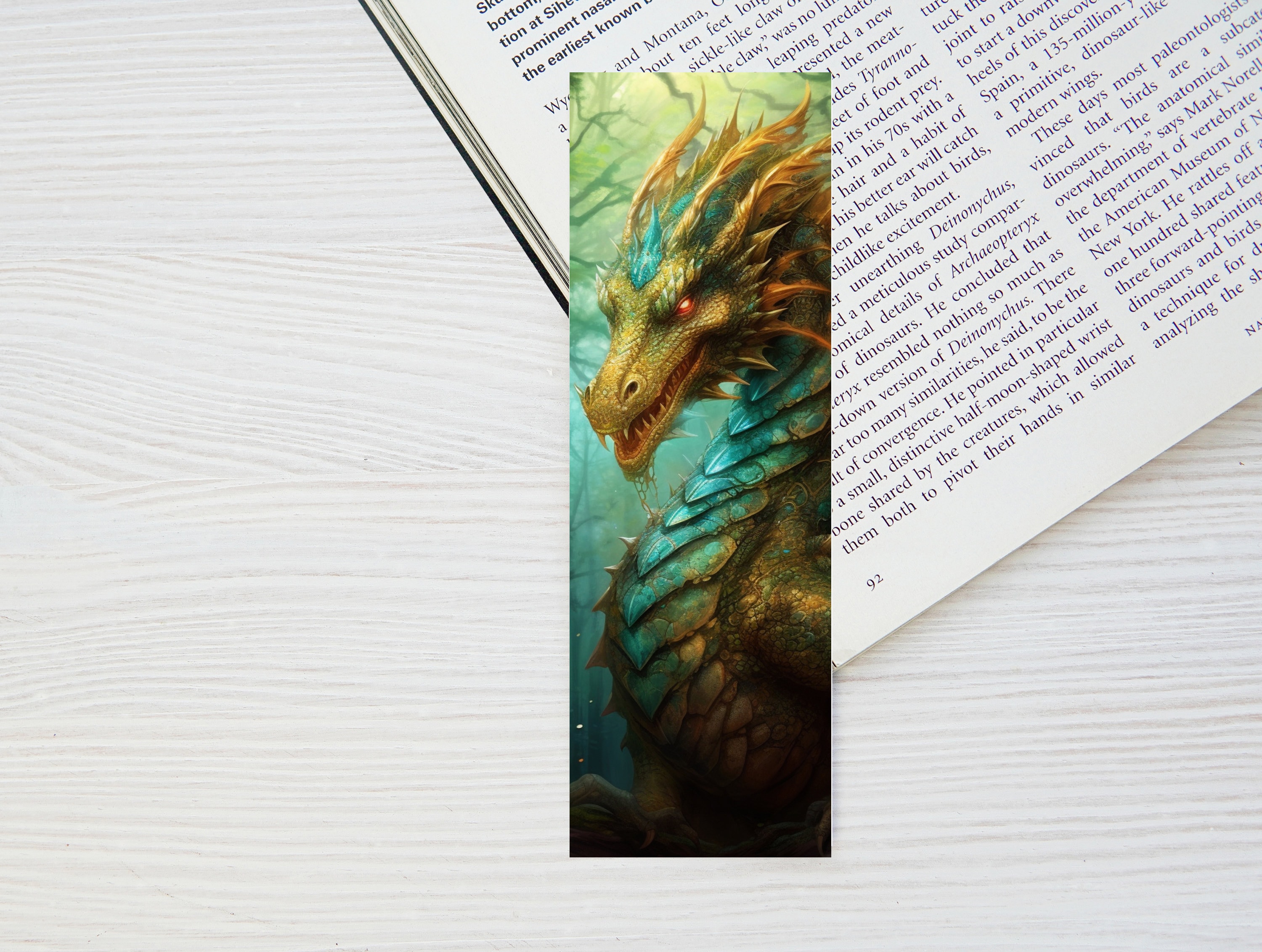 Printable Dragon Bookmarks Set of 4 Bundle Green Dragon Bookmark