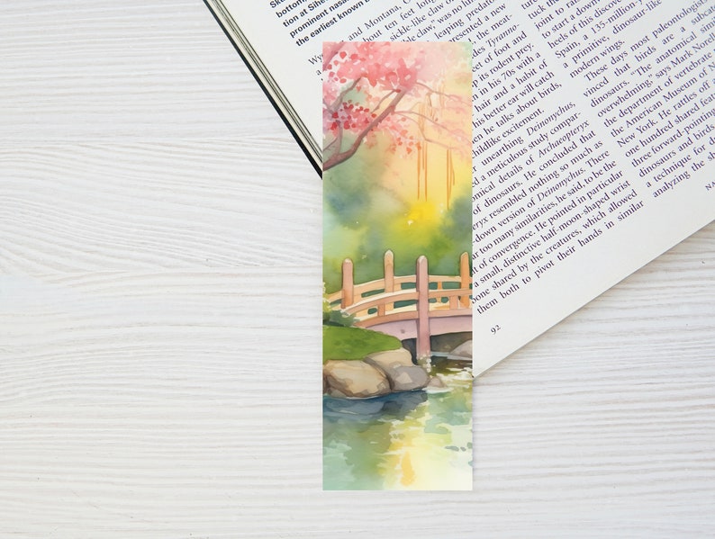 Printable Japanese Garden Bookmarks Set of 4 Japan Etsy