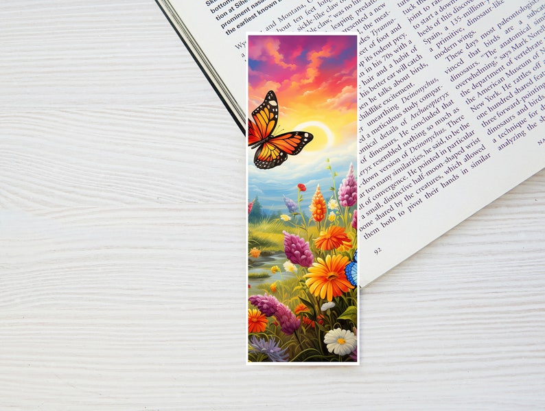 Printable Wildflower Butterfly Bookmarks | 4 Bookmark Set | Floral ...