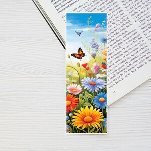Printable Wildflower Butterfly Bookmarks | 4 Bookmark Set | Floral ...
