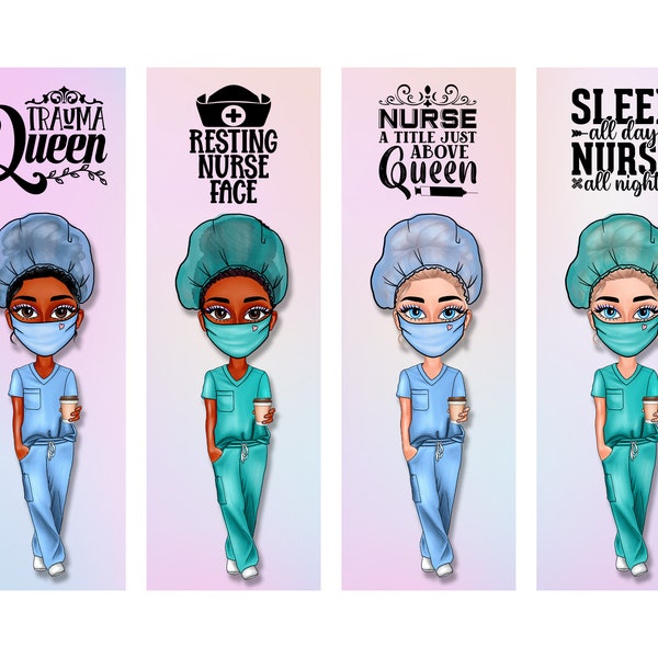 Printable Nurse Bookmarks | Set Of 4 | Nurse Life Bookmarks | Nurse Quotes| Forest Fairy | Gift For Nurse | Gift For Her | Nurse Queen