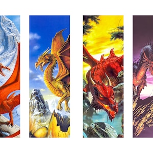 Printable Dragon Fantasy Bookmark | Set of 4 | Reader Gift | Geek Gift | Fantasy Book Lover | Bookish Gift