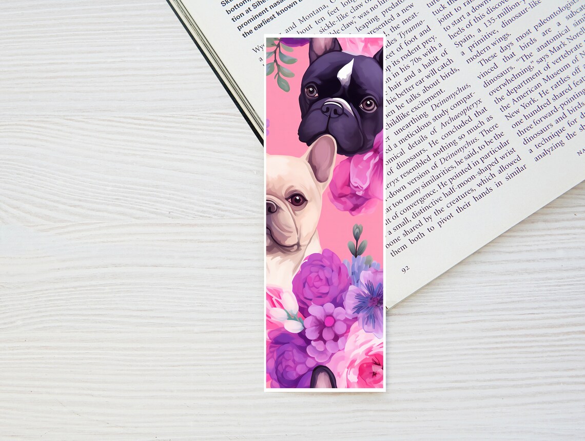 Printable French Bulldog Bookmarks Set of 4 Bundle Frenchie Bookmark ...