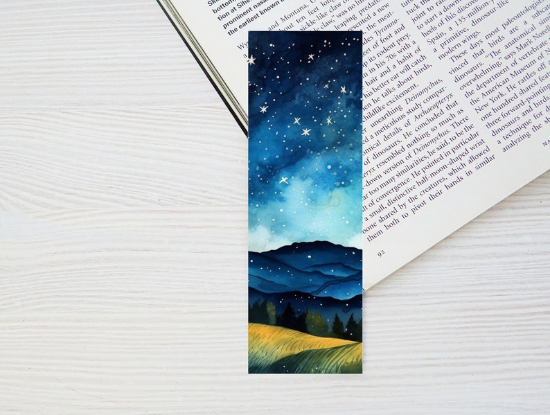Printable Starry Night Bookmarks 4 Bookmark Set Unique Bookmark ...