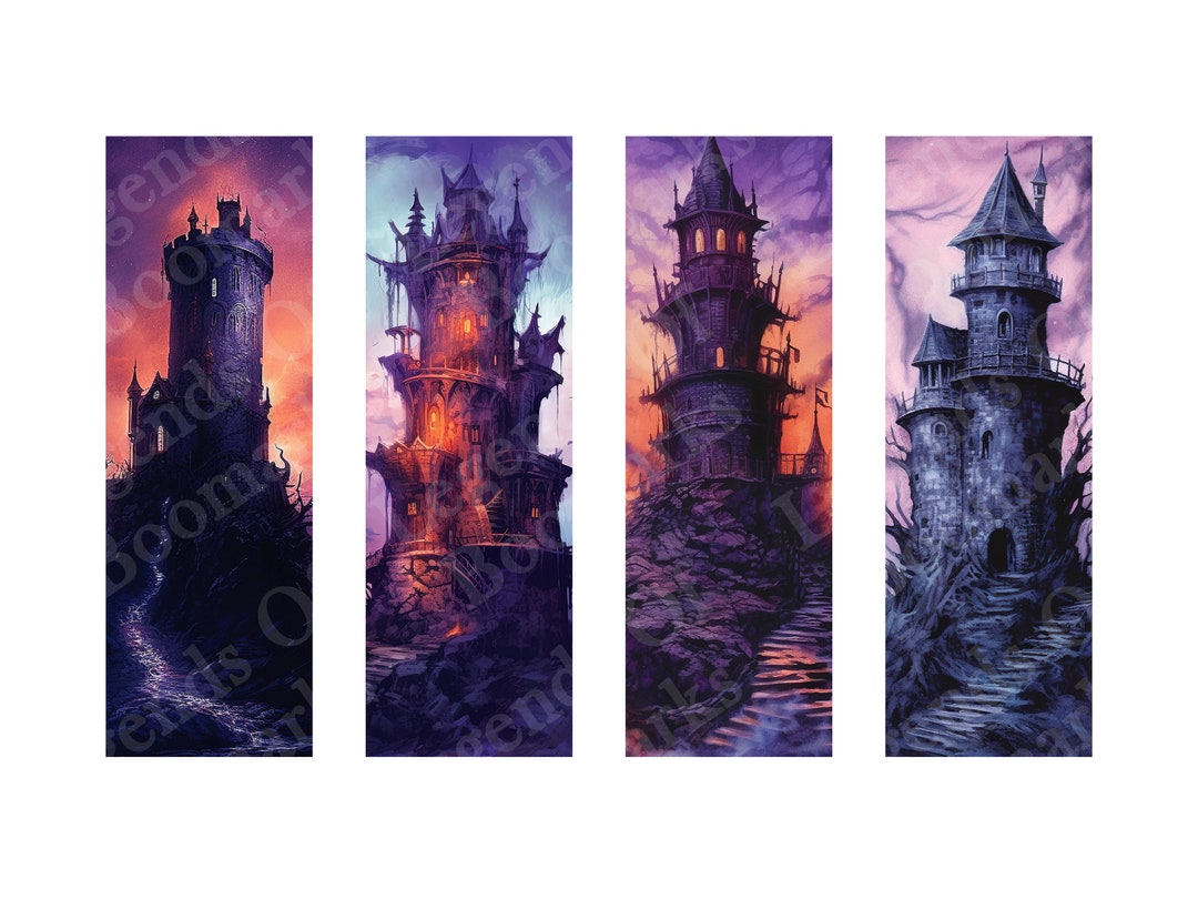 Printable Fantasy Bookmark | 4 Bookmark Set | Dark Tower Bookmark ...