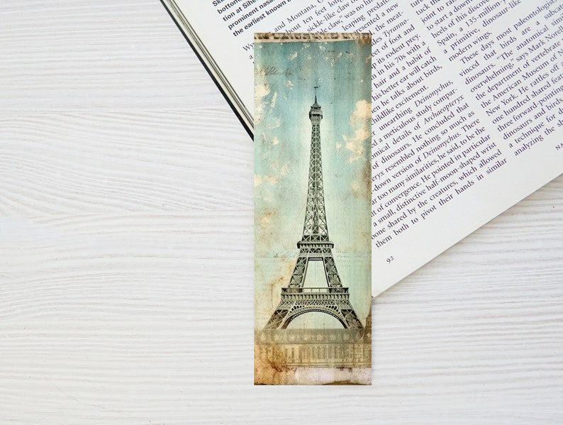 Printable Paris Eiffel Tower Bookmarks Set of 4 Digital Bookmark ...