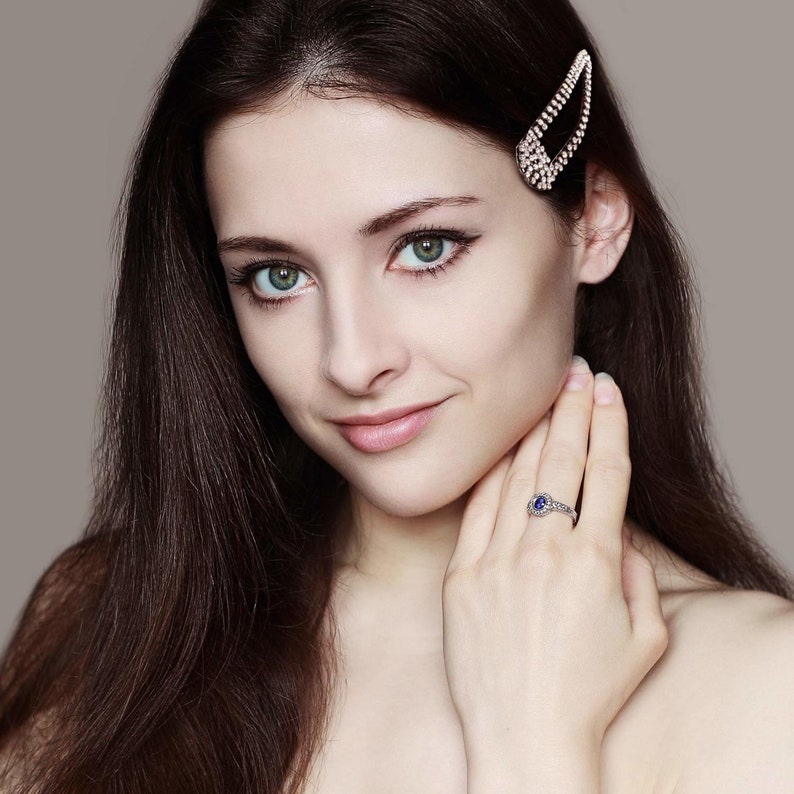 6 Pieces Rhinestone Hair Clips 3 Inch Snap Barrettes Bridal Pins for Women Girls Wedding Hairpins Accessories