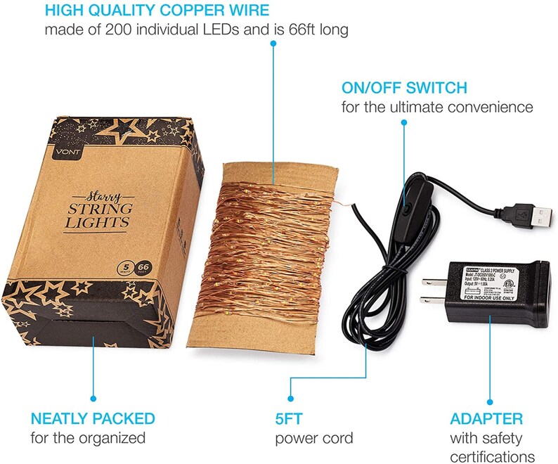 String Lights Wall Decor 66ft Usb Powered 200 Leds Bedroom Decor Starry Fairy Lights Home Living Storage Organization Winedownvilla Com