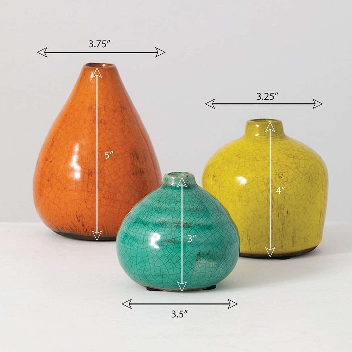 Small Ceramic Vase Set Various Sizes Set of 3 Etsy