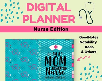 Undated Digital Planner With Hyperlinks - Nurse Edition| Yearly, Monthly, Weekly, Daily +| GoodNotes, Notability, Xodo & Others| Trackers ++