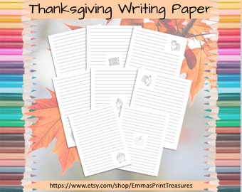 Thanksgiving Writing Paper| Digital Designer Stationery| Digital Download| Make Writing Fun Again| Planner Insert| 8.5 x 11 in