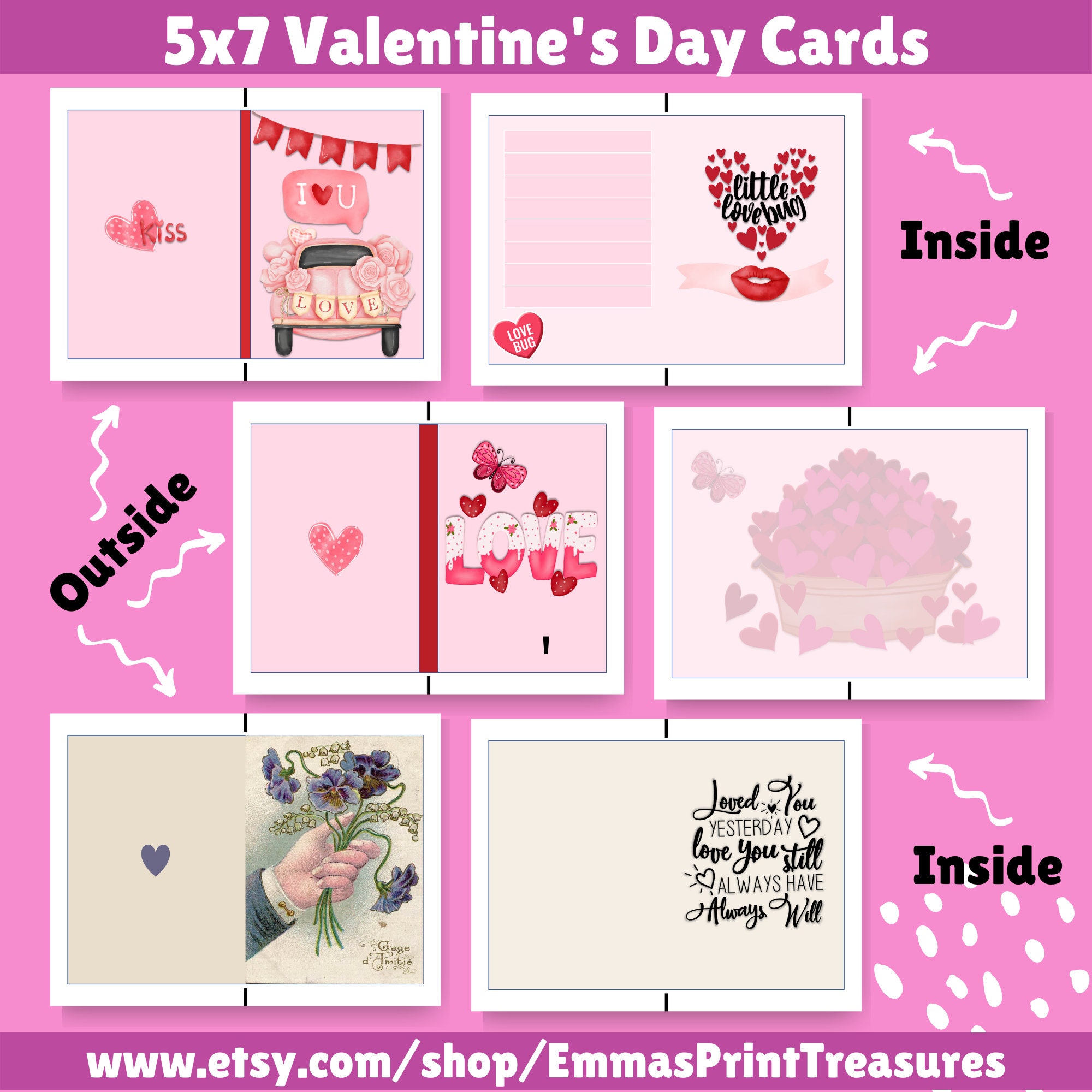 Free 5x7 Vintage Valentine Printables
