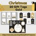 20 Printable Christmas Gift Tags Gold Digital Download - Etsy