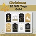 20 Printable Christmas Gift Tags Gold Digital Download - Etsy