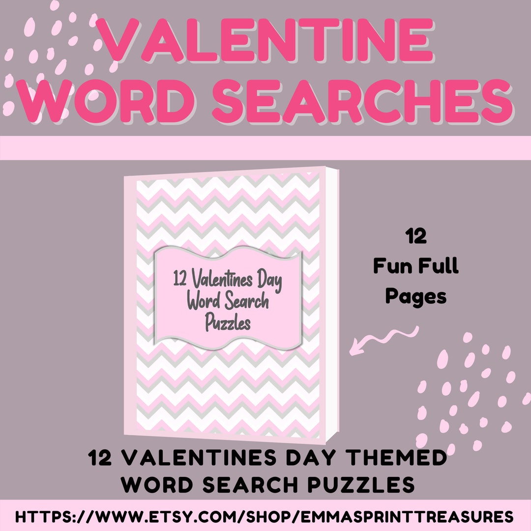 12 Valentine Day Word Search Puzzles| Relax and Enjoy Solving These Fun ...