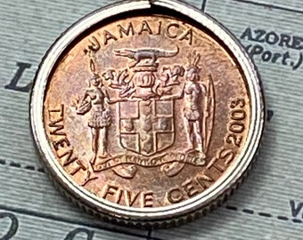 Jamaicanskt 25-centsmynthalsband med hänge 2003 Jamaicanskt mynt