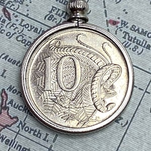 Australia 10 Cent Coin Pendant Necklace 1976 1999 Australian Coin Keepsake