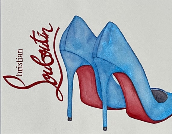 Blue sole louboutin sale